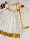 Onam Special Soft Organza Chex With Golden Jacquard Work Lehenga With Blouse Online Wholesale